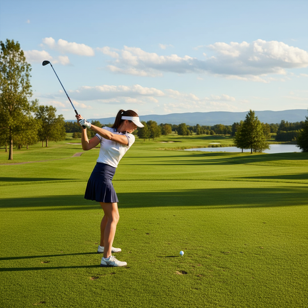 Female golfer on fairway