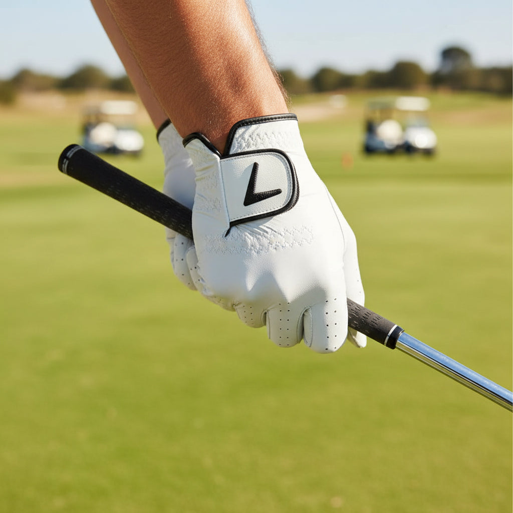 White Cabretta Full Leather Golf Glove - White